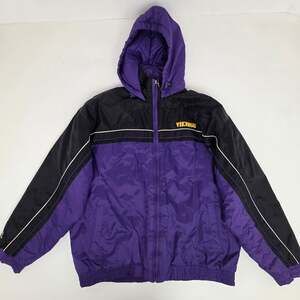 Vintage Minnesota Vikings Spotlight NFL Full-Zip Hooded Puffer Jacket Size XL